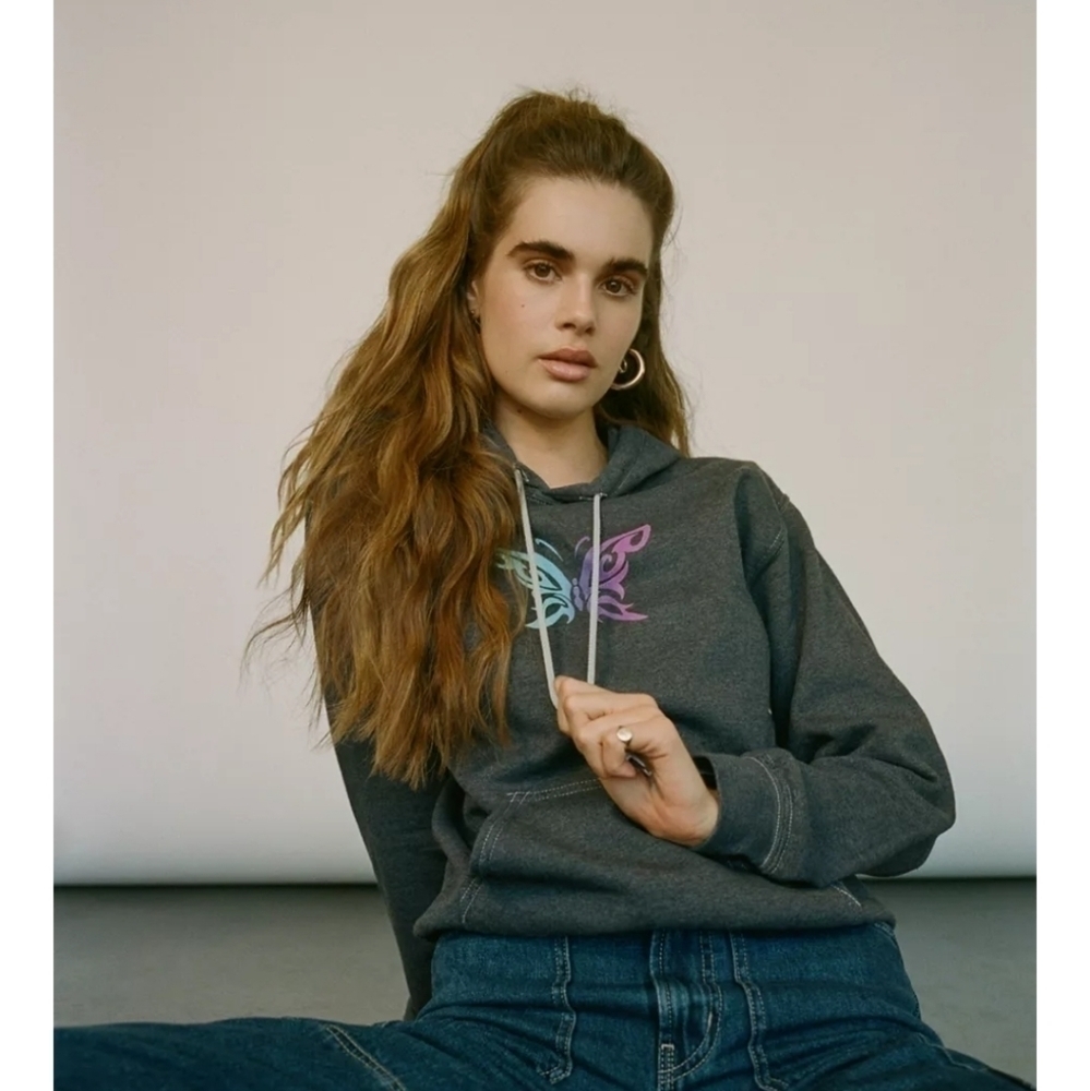 𝅺NWT Urban‎ Outfitters Neon Butterfly Hoodie